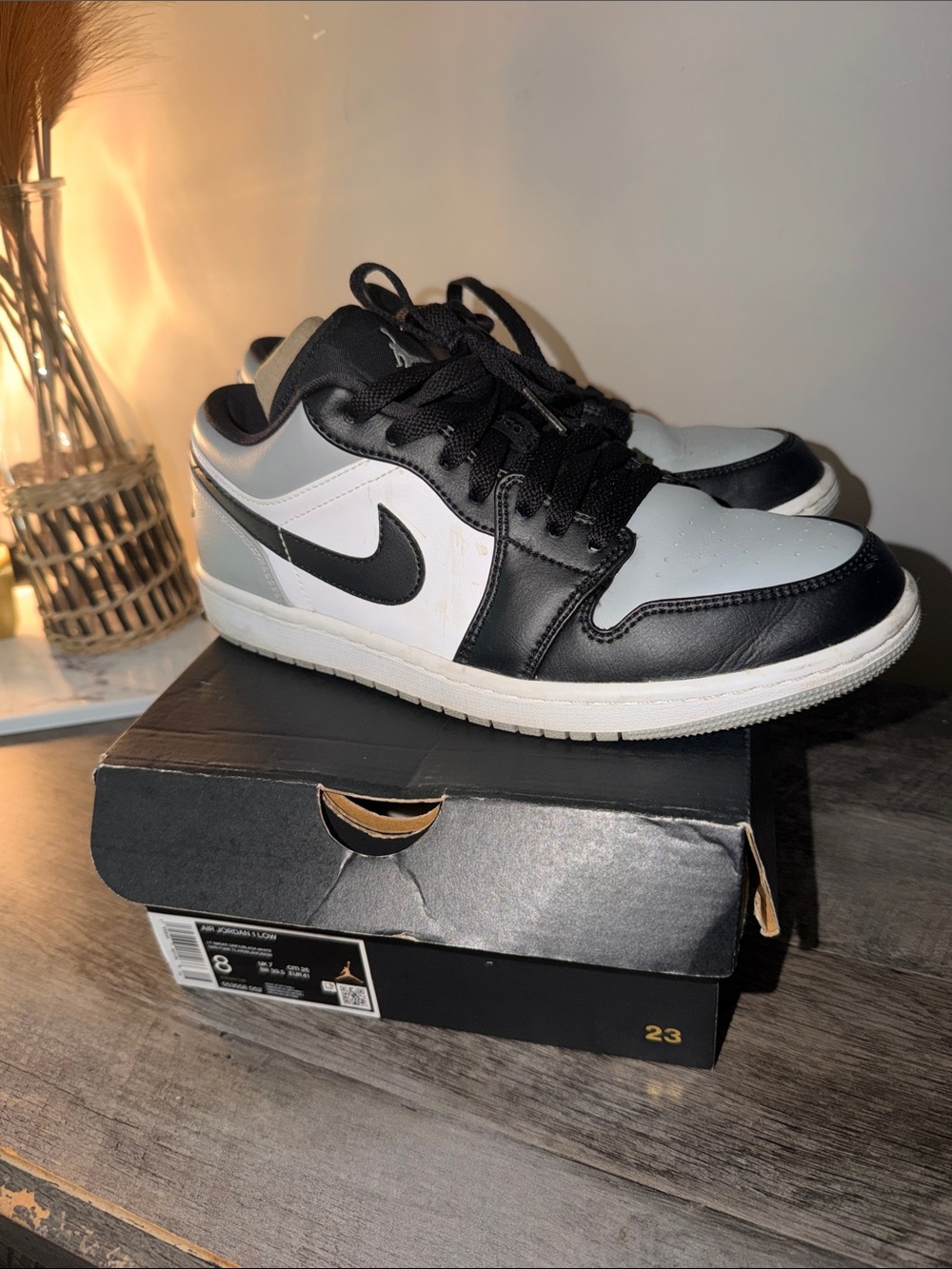 Nike Air Jordan 1 Low — Black/White/Grey Men's Sneakers